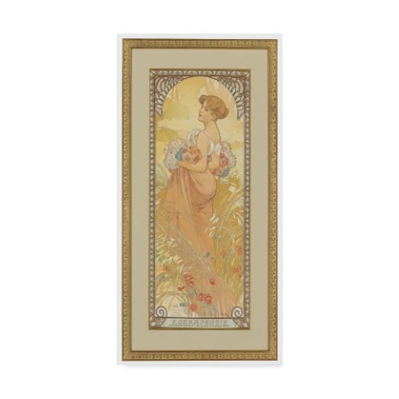 Alphonse Marie Mucha 'Four Seasons: Summer, 1900' Canvas Art,10x19